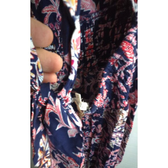 New Anthropologie Abel the Label Floral Halter Maxi Dress Small S Sm Navy‎ Red + - Picture 7 of 10